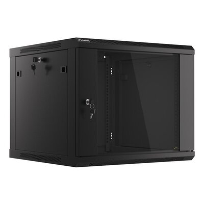 Lanberg Szafa instalacyjna wisząca 19'' 9U 600X600mm czarna (drzwi szklane) NULAGR9U0000003 [5054637]
