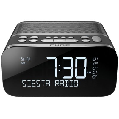 Pure Siesta S6 radiobudzik (CRYSTALLIZED alvue +-wyświetlacz, Bluetooth, DAB/DAB + i UKF) szary (Graphite) Siesta S6