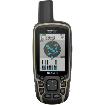 Garmin GPSMAP 65, przycisk ręczny z rozszerzoną obsługą satelitarną, technologią wielopasmową i kolorowym wyświetlaczem 2,6
