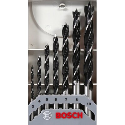Bosch 2607017034, Średnica wiercenia: 3 mm, 4 mm, 5 mm, 6 mm, 7 mm, 8 mm, 10 mm, Uchwyt prosty, 7 szt.