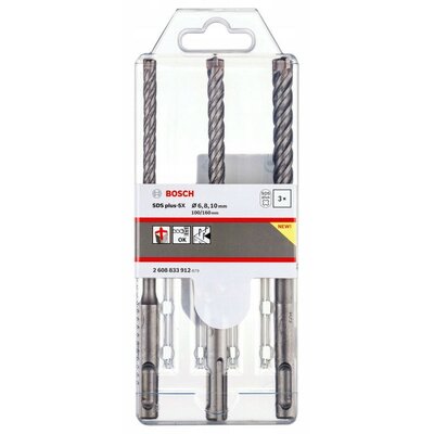 Bosch 3-częściowy zestaw wierteł do młotów SDS-plus-5X 2608833912