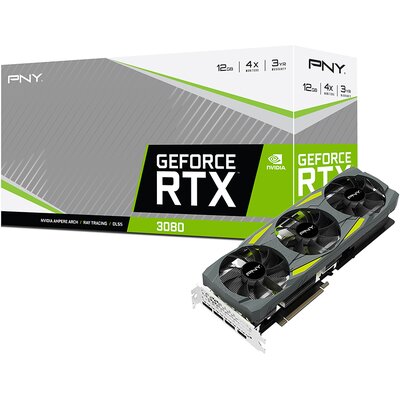 PNY Karta graficzna GeForce RTX 3080 Uprising Triple Fan LHR 12GB VCG308012LTFMPB