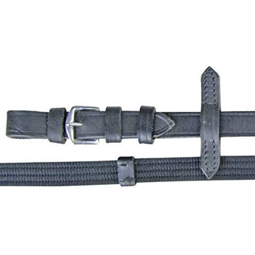 HKM Hkm Zügel Aus Gurtband Mit Lederstopper, M, Schwarz