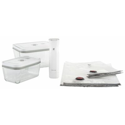 Zwilling Zwilling Fresh &amp Save 2 Szt Białe Pojemniki Próżniowe Na Żywność Szklane Z Pompką Próżniową I Workami