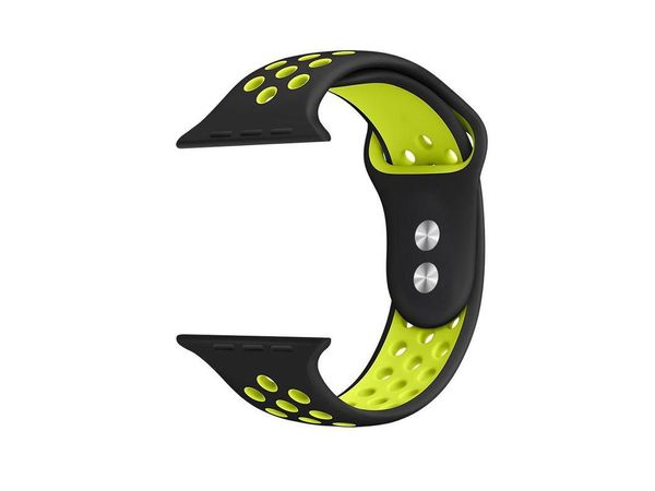 CRONG Pasek sportowy Duo Sport do Apple Watch 38/40/41 mm (czarny/limonkowy)