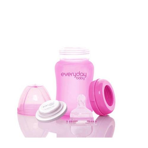 Everyday Baby Szklana butelka ze smoczkiem S wiśniowa 0-3m 150ml - >>> DARMOWA od 99zł 