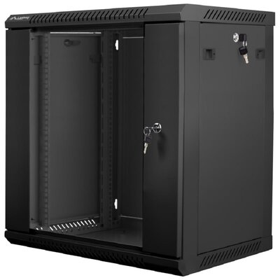 Lanberg Szafa instalacyjna wisząca 19'' 12U 600X450mm czarna (drzwi szklane) (SPL1OKS00320 [5005413])