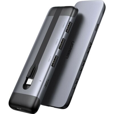 Ugreen Ugreen 5w1 wielofunkcyjny HUB USB Typ C - HDMI / 3x USB 3.2 Gen 1 (5 Gbps) / USB Typ C Power Delivery 100 W 20 V 5 A szary (70408 CM285) 70408 CM285