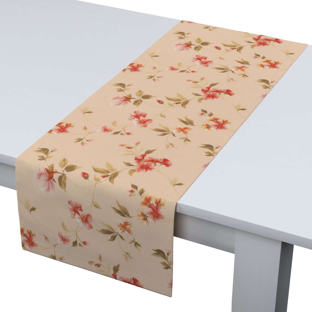 Dekoria pl pl Bieżnik prostokątny kwiatki na kremowym tle 40 × 130 cm Londres 410-143-88