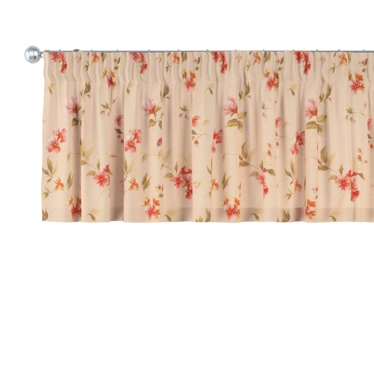 Dekoria pl pl Lambrekin na taśmie marszczącej kwiatki na kremowym tle 130 × 40 cm Londres 393-143-88
