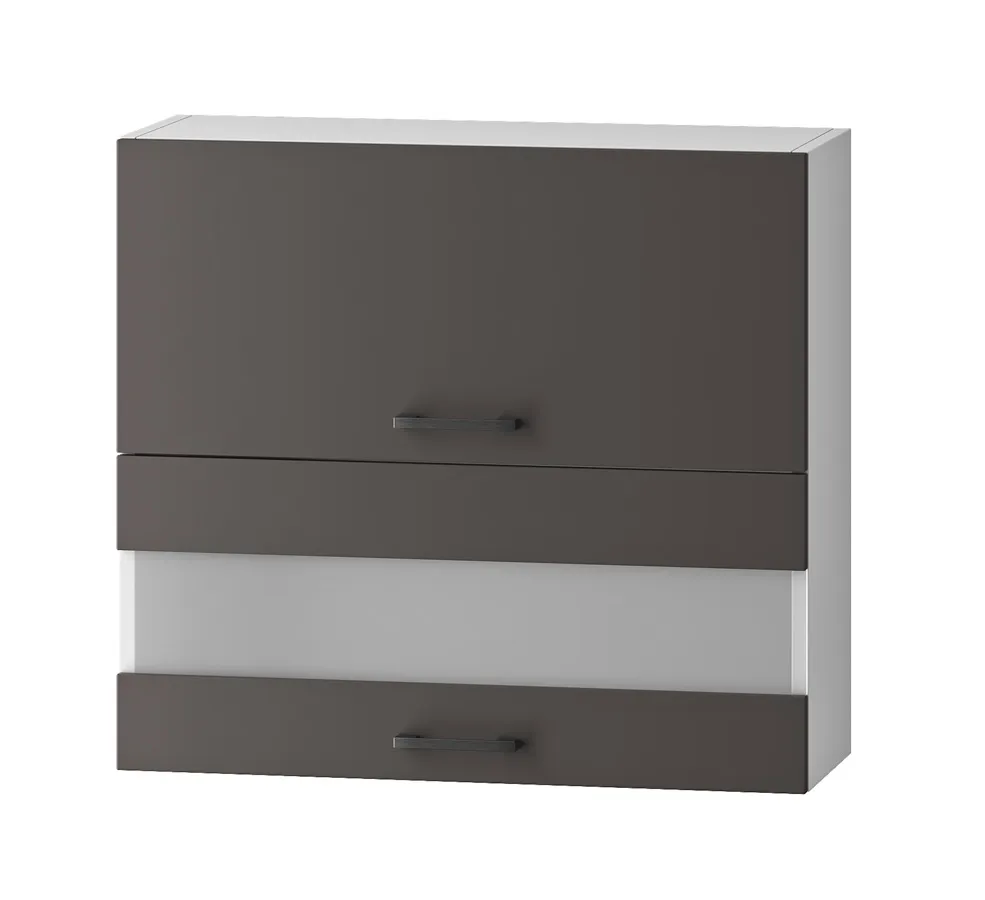 Wisząca szafka kuchenna z podwójnym frontem szara P6-G67