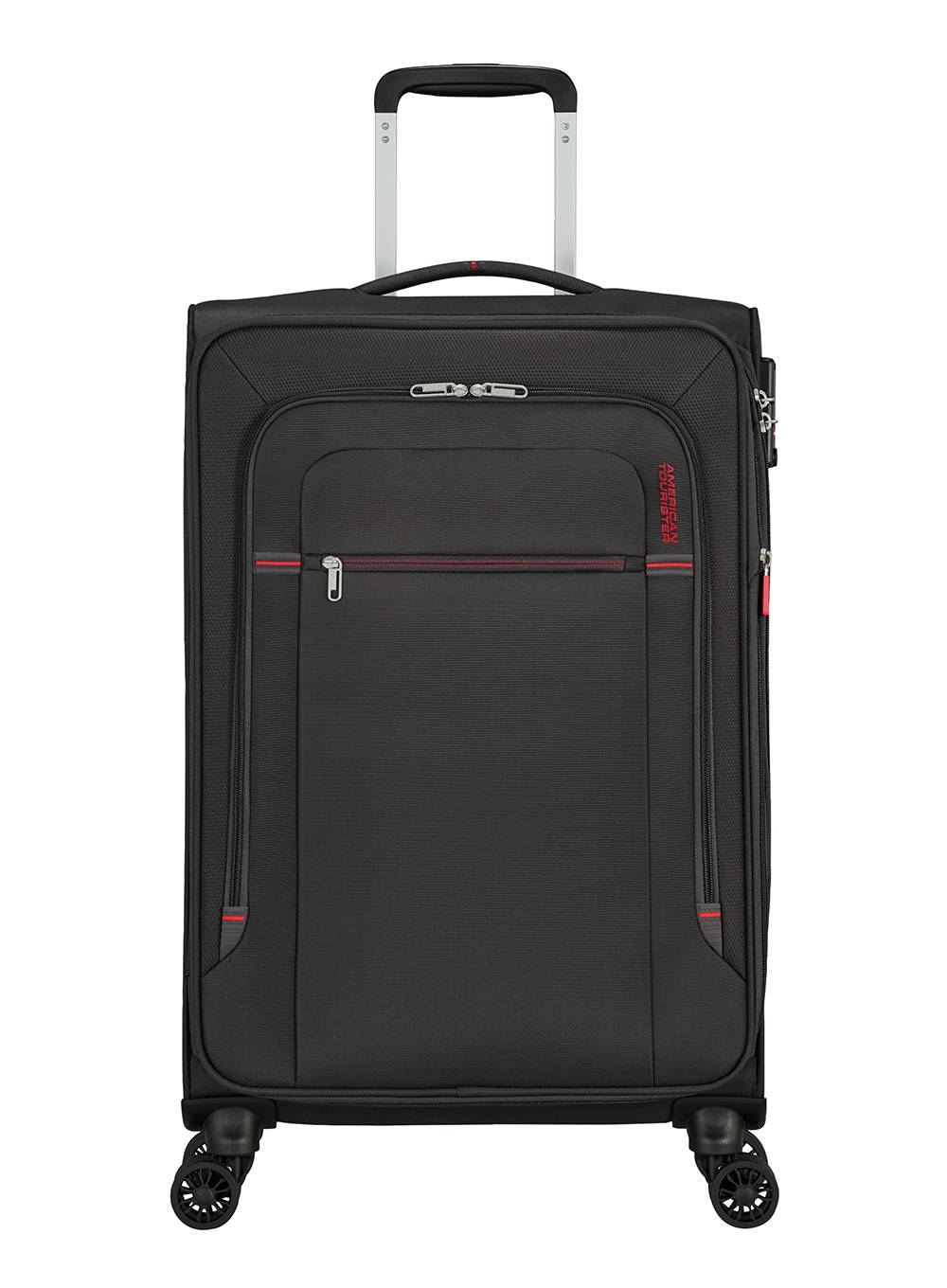 Walizka średnia American Tourister Crosstrack - grey/red