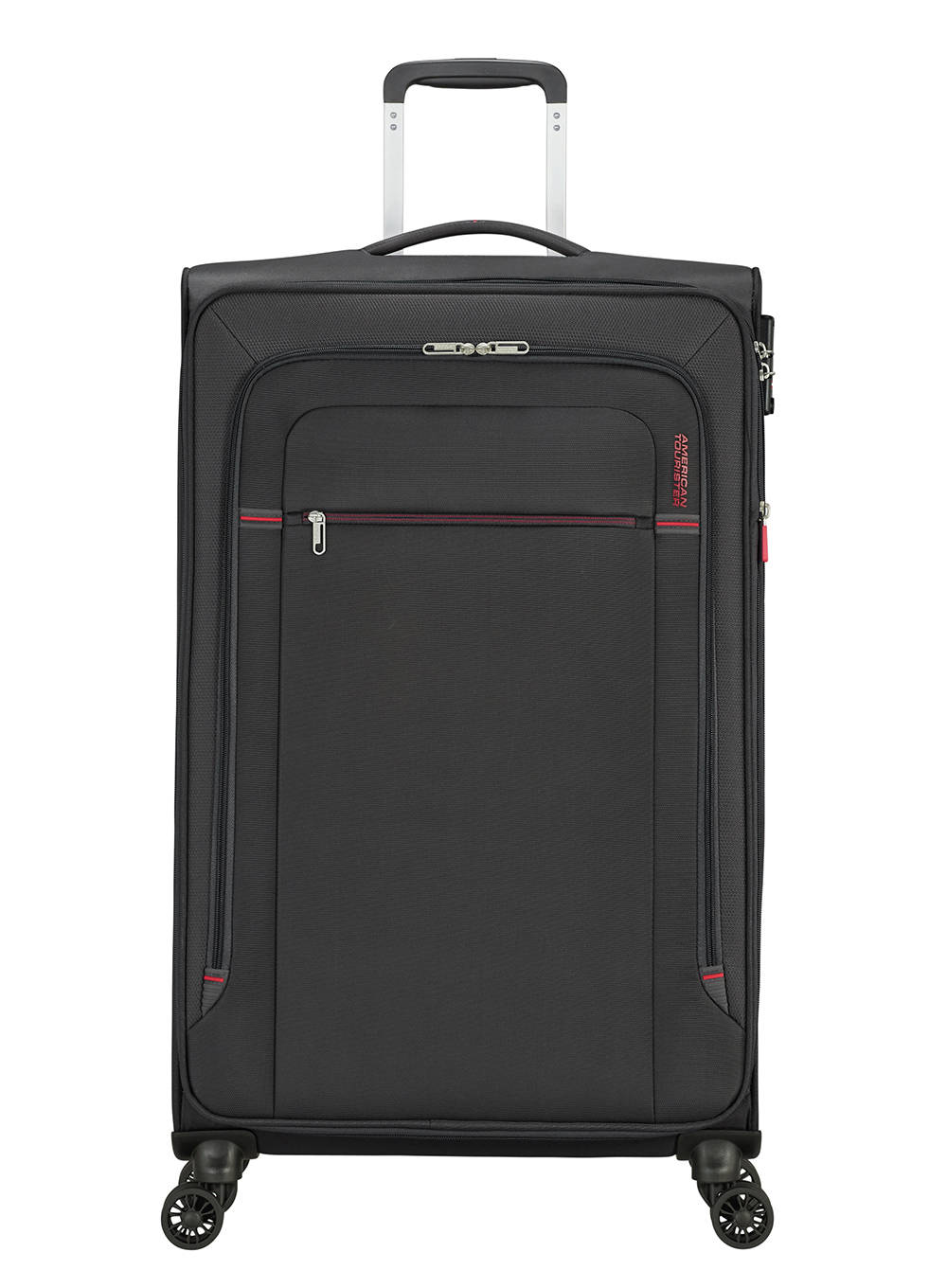 Poszerzana walizka duża American Tourister Crosstrack - grey/red
