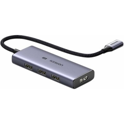 UGREEN Adapter 4w1 UGREEN CM500 Hub USB-C do 3x USB 3.0 + HDMI2.1 8K (szary) 50629
