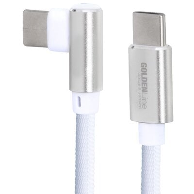 GÖTZE & JENSEN Kabel USB Typ C USB Typ C kątowy GÖTZE & JENSEN Golden Line 1 m Biały UC01W90C-C C