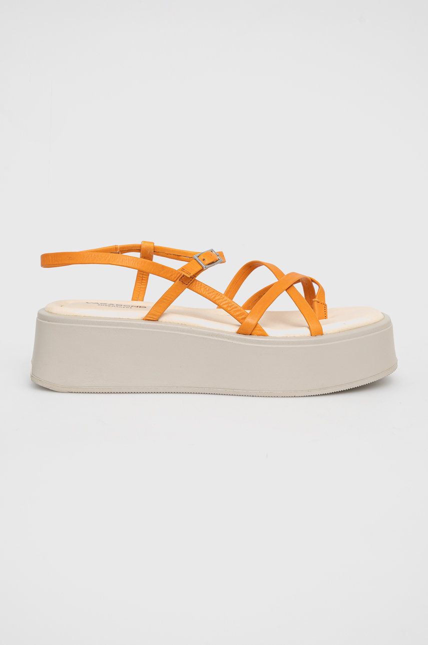 Vagabond sandały skórzane COURTNEY damskie kolor pomarańczowy