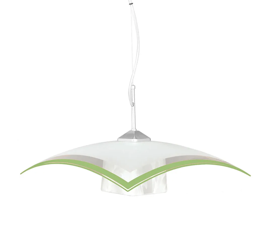 Biało-zielona lampa wisząca do kuchni - S564-Grotto