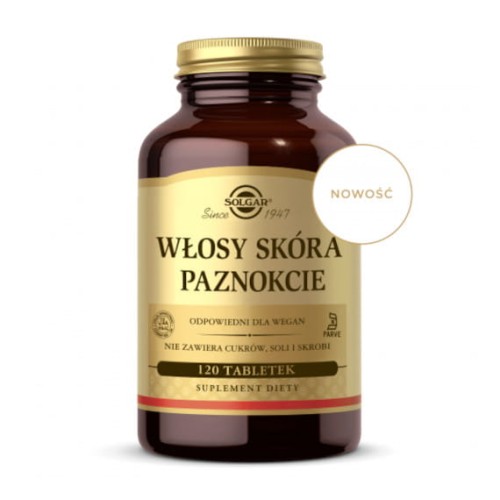Solgar włosy skóra paznokcie 120 tabletek 8101211