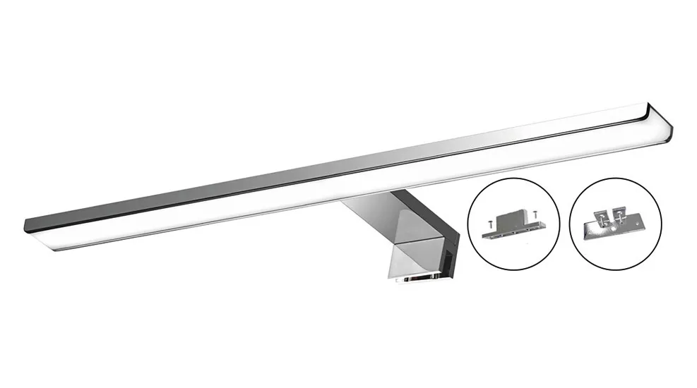 Srebrny kinkiet łazienkowy LED 13,8W 60x11,5x4 cm N014 A6-Z05