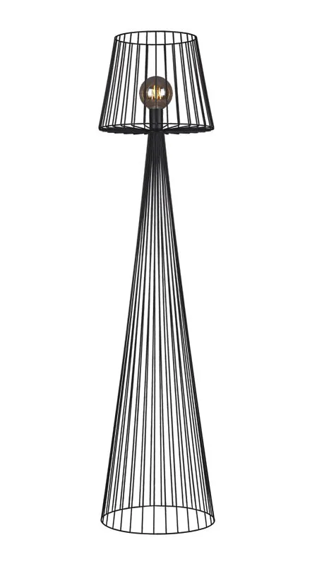 Czarna industrialna lampa podłogowa H8-N45