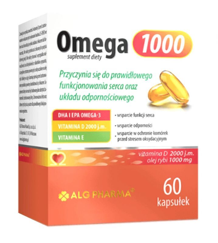 Omega Pharma ALG PHARMA 1000 [ 60kaps ] - ALG PHARMA - Kwasy tłuszczowe 3 Olej rybi