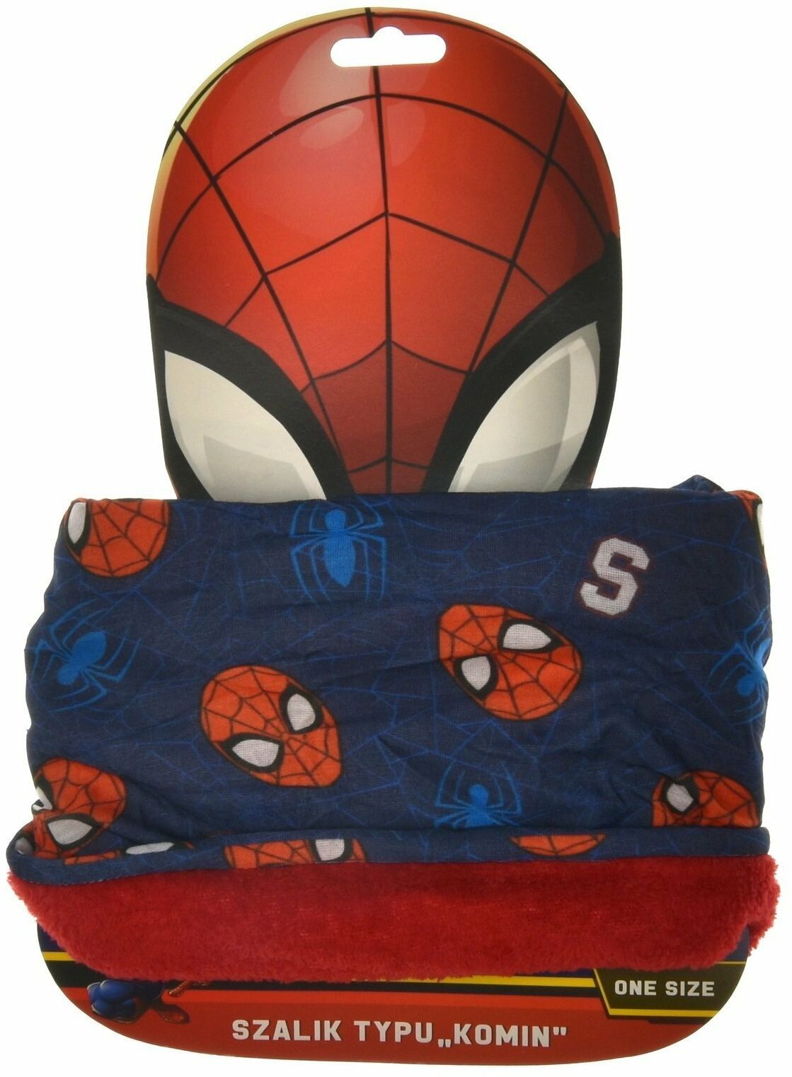 Szaliki i chustki dla dzieci - Komin dla dzieci z czerwoną podszewką Spider-Man - grafika 1