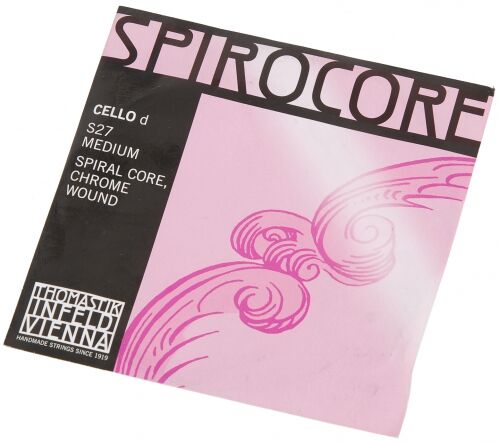 Thomastik Einzelsaite für Cello 4/4 Spirocore - D-Saite Spiralseilkern, Chrom umsponnen, mittel 641207
