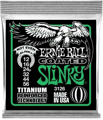 Ernie Ball not Even Slinky 3126 zestaw strun (dla RPS akcesoria gitarowe, 12  56, powlekany Titan) 3126