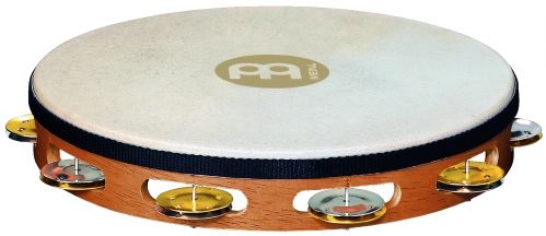 Meinl Percussion Percussion TAH1M-SNT Headed Recording-Combo Wood Tambourine (1-rzędowy), średnica 25,40 cm, super naturalny TAH1M-SNT