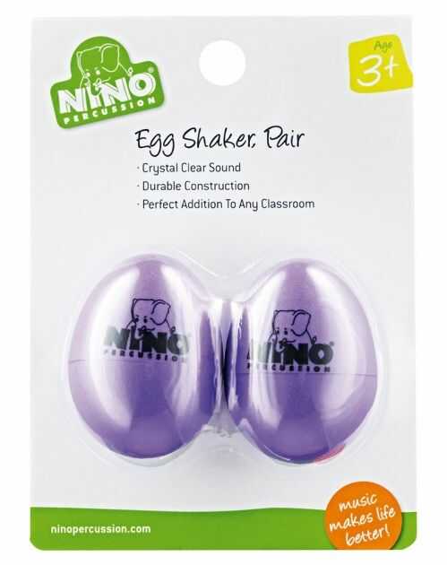 Nino Percussion NINO540R marakasy w kształcie jajka, rozmiar normalny, 2 sztuki, bakłażan NINO540AU-2