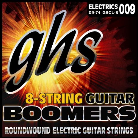 GHS Guitar Boomers struny do gitary elektrycznej, 8-str. Custom Light, .009-.074