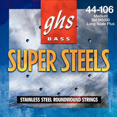 GHS Super Steels struny do gitary basowej, 4-str. Medium, .044-.106