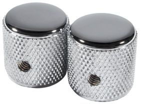 Fender Pure Vintage 60s Telecaster Knurled Knobs, (2), Chrome/Aluminum
