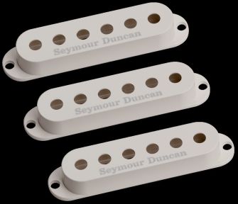 Seymour Duncan Seymour Duncan PUG STR PARCH LOGO obudowa przetwornika typu Strat, set, kolor pergamin z logiem