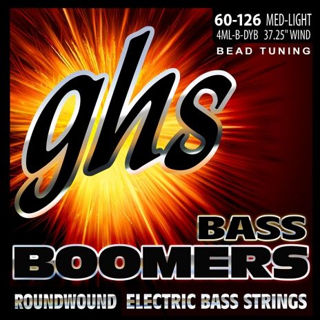 GHS BASS BOOMERS BEAD strojone struny basowe - 4 ML-B - średnie światło - 060/125 CGH 4ML-B-DYB
