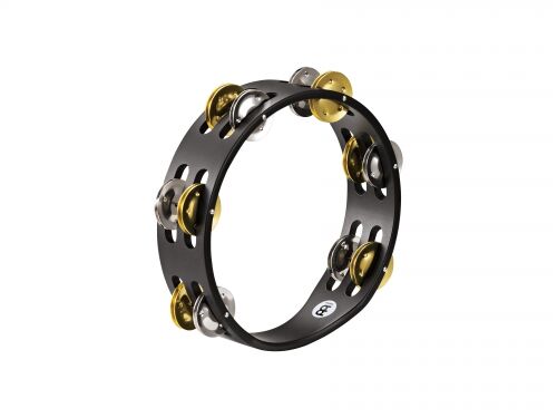 Meinl Percussion meinl Percussion cta2 m-BK Compact Tambourine z stali i mosiądzu obejmy, średnica 20,32 cm (8 cali), czarne CTA2MBK