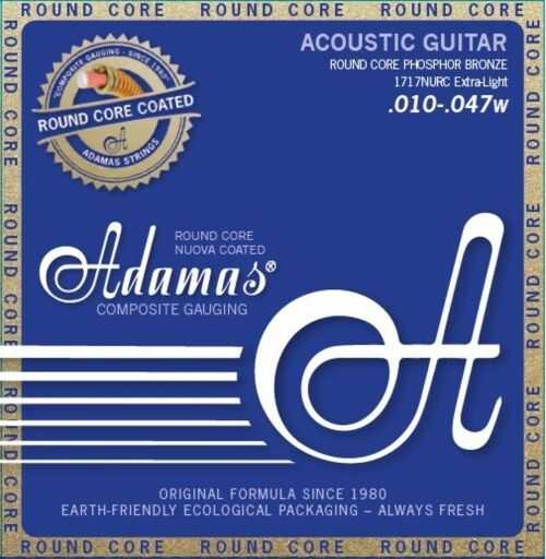 Adamas Adamas Akustik-Gitarren Saiten Nuova Phosphor Bronze beschichtet Round Core Satz Extra Light .010-.047 - 1717NURC 664681