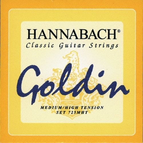Hannabach 652729 Struny do gitary klasycznej seria 725 Medium / High Tension Goldin - 3 Bass 652729
