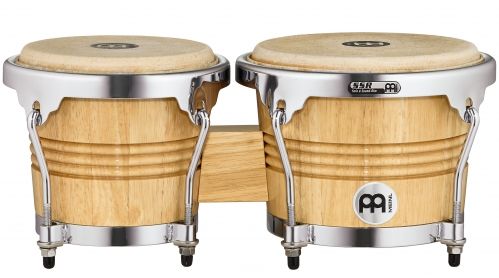 Meinl Percussion Meinl Percussion WB200 Wood Bongo, Natural, Chrome Hardware WB200NT-CH