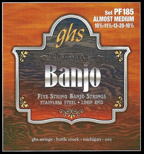 ghs GHS PF 185 Almost ME Banjo Stainless Steel (5-String) Medium PF185