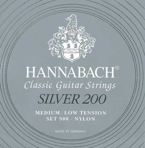 Hannabach 652652 Klassikgitarrensaiten Serie 900 Medium / Low Tension Silver 200 - H/B2 652652