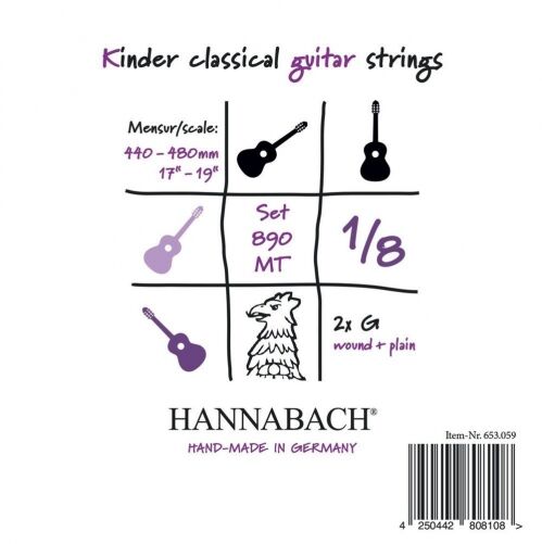 Hannabach 890 dzieci gitarr ensaiten 1/8 (Menzura: 44  48 cm) 653059