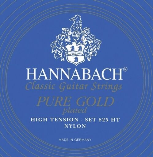 Hannabach 652628 Klassikgitarrensaiten Serie 825 High Tension Spezialvergoldung - 3er Bass high 652628