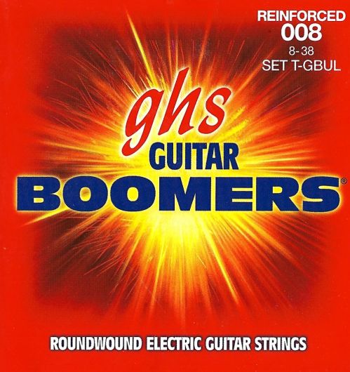 GHS Reinforced Guitar Boomers struny do gitary elektrycznej, Ultra Light, .008-.038