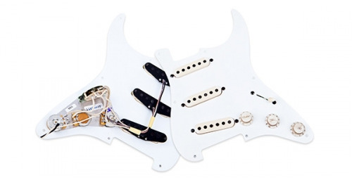 Seymour Duncan Seymour Duncan SET PG ANT TEXAS Antiquity Texas Hot Strat Loaded Pickguard, Pickguard do gitary elektrycznej z przetwornikami typu strat, odrutowany, biały