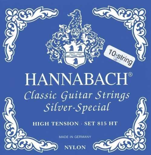 Hannabach 652610 Klassikgitarrensaiten Serie 815 für 8/10 saitige Gitarren/High Tension Silver Special - A10 652610