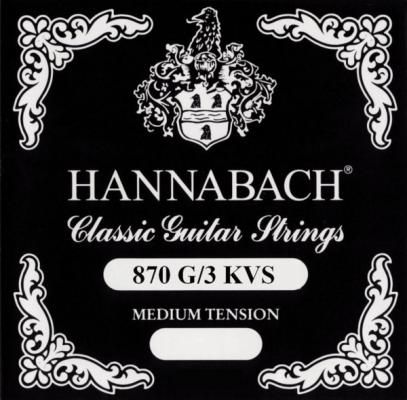 Hannabach Klassikgitarrensaiten G/3 Nylon umsponnen 877MT Medium Tension Aluminium umsponnen 652577