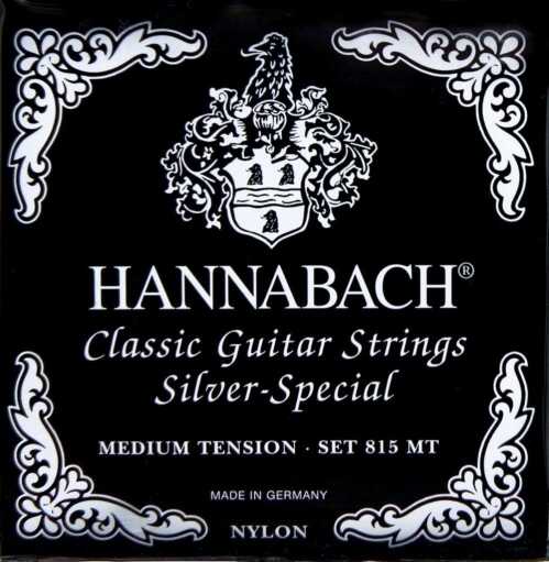Hannabach Klassik Gita rrensaiten Serie 815 średni Tension Silver Special  E6 8156MT BLACK
