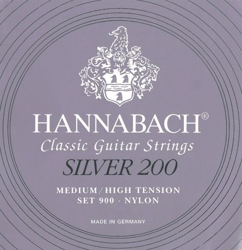 Hannabach 652668 Klassikgitarrensaiten Serie 900 Medium/High Tension Silver 200-3er Bass 652668