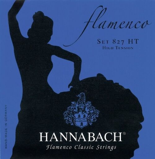 Hannabach Struna Klassik gitarrren Serie 827 High Tension Flamenco Classic naciągi Flamenco gitara- Z drutu Srebrny okrągły owinięta Bass strun ochronne i z rozruch- Made in Germany-